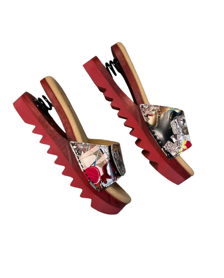 Baldo ženske papuče Flexi otvorene multikolor print