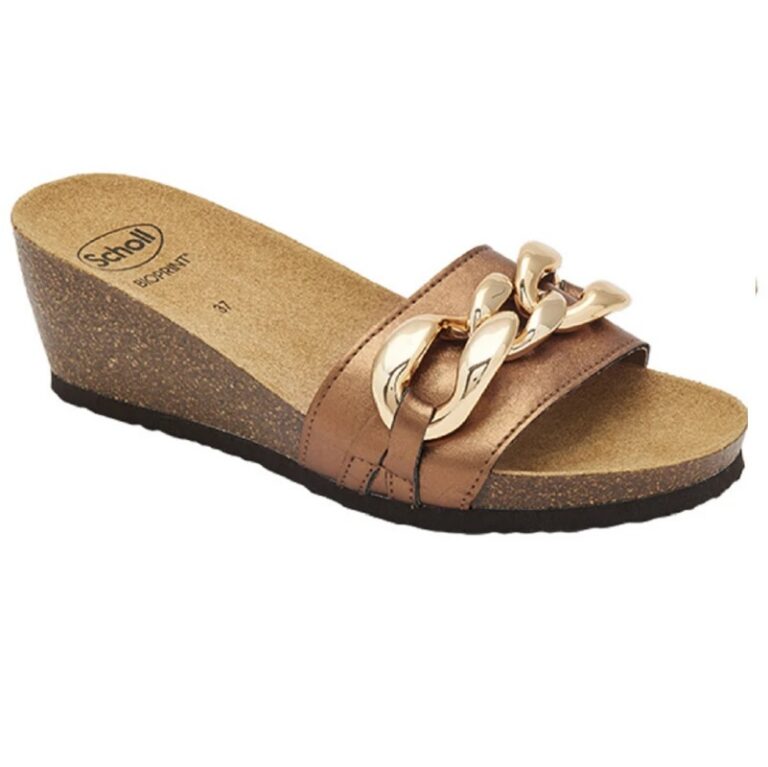 Scholl ženske papuče Ravello Bronza braon