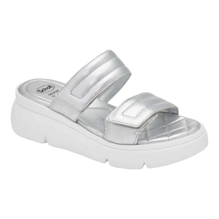 Scholl ženske papuče Bali 2 Straps Srebrna srebrne