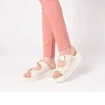 Scholl ženske papuče Bali Buckle bele