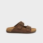 Scholl muške papuče Aberdeen man tamno braon