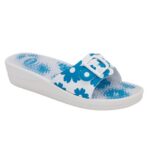 Scholl ženske papuče New Massage belo plave