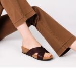 Scholl ženske papuče Rapallo Cross vino bordo