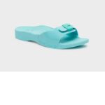 Scholl ženske papuče Scholl Sun Teal svetlo plave