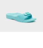 Scholl ženske papuče Scholl Sun Teal svetlo plave