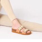 Scholl ženske papuče Sintra 2 Straps braon